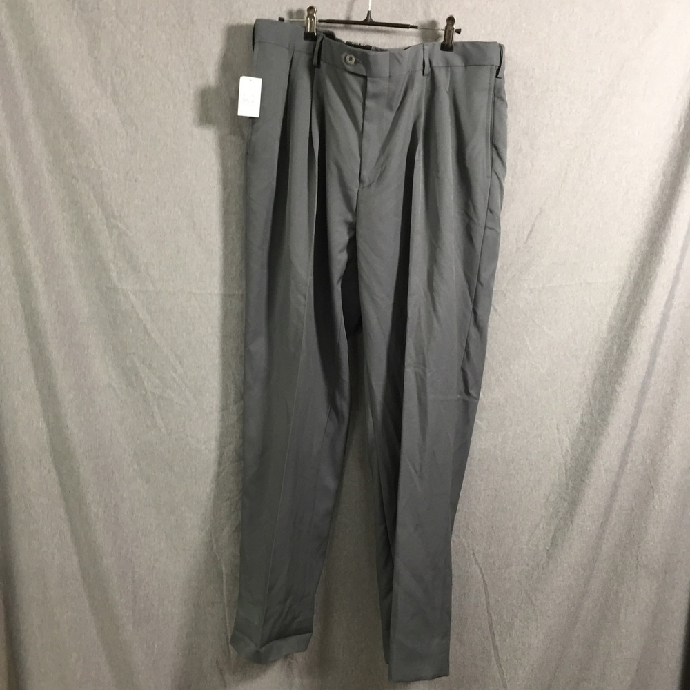 Jos A Bank Traveler‎ Pants Mens 38x32 Gray Wrinkle Resistant Traditional Fit New